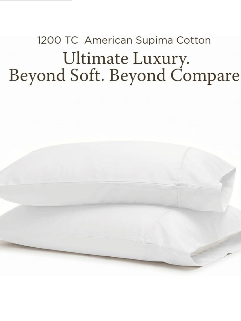 Threadmill THM 1200 Supima Cotton Sateen Weave Pillow cases - bright white